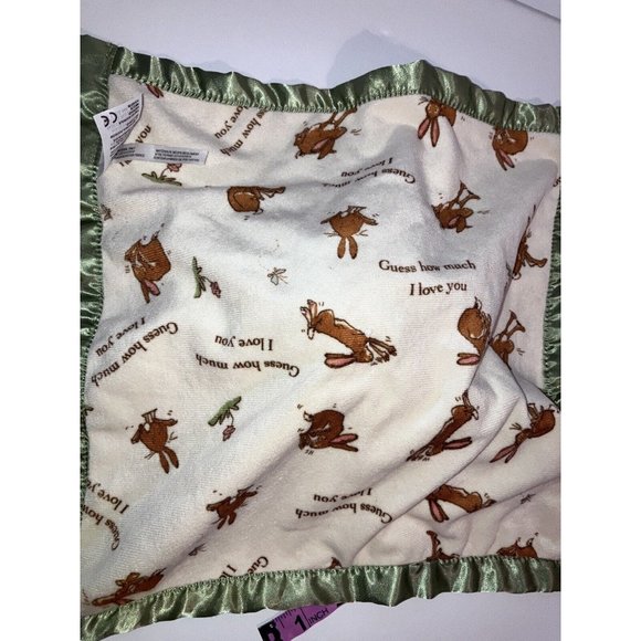 Guess How Much I Love You Bunny Security Blanket LOVEY Kids Preferred Green Tan - Picture 7 of 12